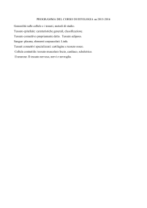 PROGRAMMA DEL CORSO DI ISTOLOGIA