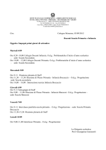 impegni primi giorni primaria-infanzia