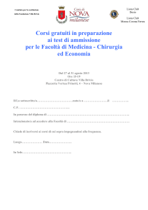Corsi gratuiti in preparazione ai test di ammissione per le Facoltà di