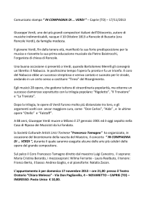 comunicato stampa "In compagnia di Verdi"