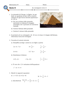 Matematica IV Data: Nome: Nome: Serie 8 da consegnare entro il