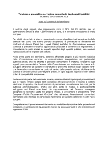 Tendenze e prospettive nel regime comunitario degli appalti
