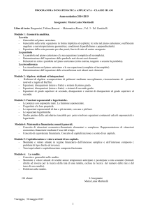 Programma di matematica IIIAM anno 2015 Prof Martinelli