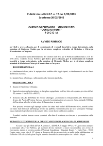 bando di avviso pubblico per Dirigente Medico P.S.