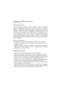 Matematica per le Applicazioni Economiche
