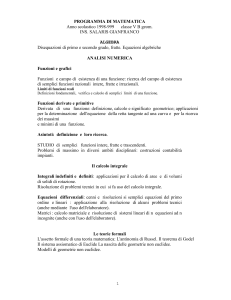 PROGRAMMA DI MATEMATICA