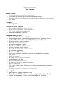 PROGRAMMA IGIENE Prof. Albino Poli Obiettivi formativi