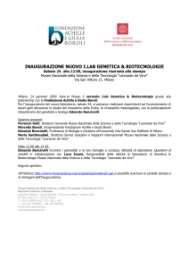 Scaletta dell`inaugurazione - Museo Nazionale della Scienza e della