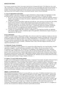 ROMANTICISMO Con il termine romanticismo si indica il movimento