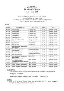 corso di laurea in studi umanistici e studi letterari, linguistici e storico