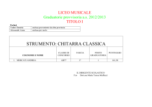 CHITARRA CLASSICA TITOLO I PROVVISORIA