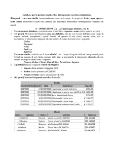 DB Ordini (SQL)