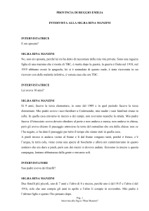 PROVINCIA DI REGGIO EMILIA INTERVISTA ALLA SIG.RA RINA