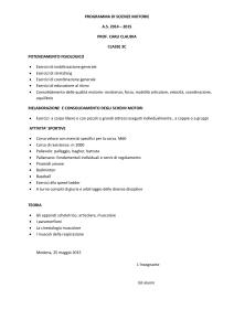 PROGRAMMA DI SCIENZE MOTORIE A.S. 2014 – 2015 PROF