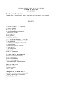 programma di diritto ed economia