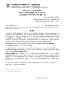 Modello iscrizione test INDIRIZZO MUSICALE in