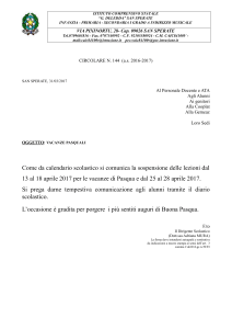 circolare n.144 vacanze pasquali