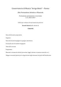 Scheda per partecipazione docenti a Concerti