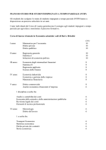piano di studio per studenti part-time