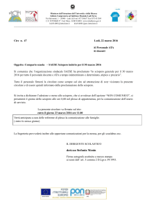 Comparto scuola – SAESE Sciopero indetto per il 30 marzo 2016