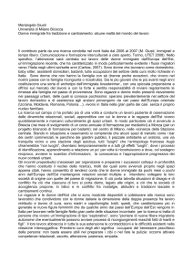 Donne immigrate fra tradizione e cambiamento: alcune realtà del