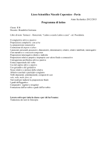 Programma di latino - “copernico” – pavia