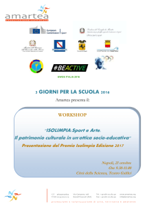 3 GIORNI PER LA SCUOLA 2016 Amartea presenta il: WORKSHOP