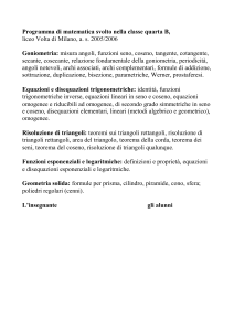 Programma di matematica svolto nella classe quarta B