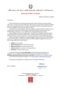 Al Referente MIUR per la legalità Gentilissimo, dal 24 al 29 ottobre