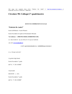 Circolare 98: Colloqui 2° quadrimestre : I.C.S. "Fabrizio De Andrè