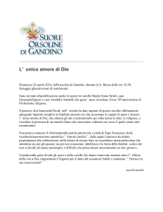 L`unico amore di Dio - Suore Orsoline di Gandino