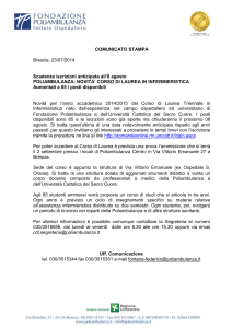Egregio dott - Fondazione Poliambulanza