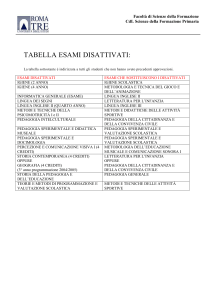 Facoltà di Scienze della Formazione CdL Scienze della Formazione