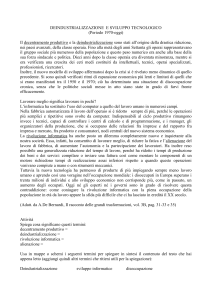 DEINDUSTRIALIZZAZIONE E SVILUPPO TECNOLOGICO