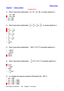 Test di Algebra con soluzioni file