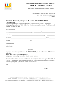 Al DIRIGENTE SCOLASTICO REGGENTE dell` I.I.S. "BIANCHI