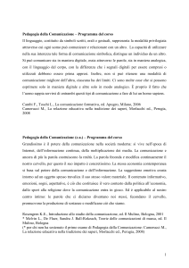 Educazione Psicomotoria – Programmazione del corso (sintesi)