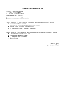 PROGRAMMAZIONE DISCIPLINARE DISCIPLINA: Religione