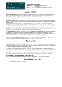 Corso di Laurea in FISICA Classe L-30