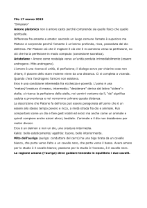 Filo 17 marzo 2015 “Simposio” Amore platonico non è amore casto