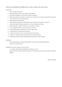 concause, proposte, opportunita` della crisi attuale italia
