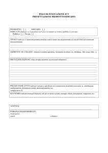 Scheda Descrittiva Prodotti/Servizi