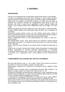 IL DIVORZIO INTRODUZIONE Il divorzio è un argomento che