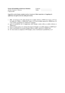 2 [6] Una compagnia di assicurazione ritiene che gli assicurati