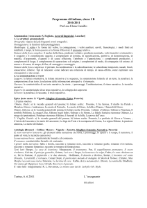 Programma di Italiano, classe IB