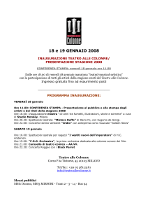 18 e 19 GENNAIO 2008 INAUGURAZIONE TEATRO ALLE