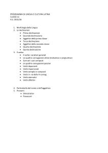 PROGRAMMA DI LINGUA E CULTURA LATINA CLASSE 1C A.S.