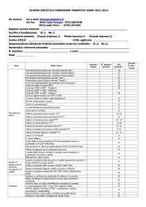 TABELLA SINTETICA CORSI