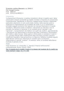 Economia e politica Monetaria a - dipartimento di economia e diritto