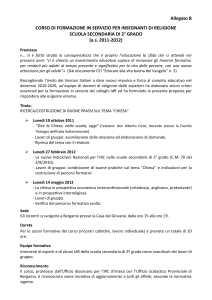 Corso di formazione in servizio IdR superiori 2011-12